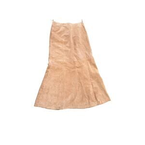 100% suede leather maxi skirt